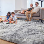 PAGISOFE Dark Grey Large Area Rugs for Living Room Carpet, 8x10 Rug, Big Fluffy Modern Area Rug, Shaggy Indoor Soft Rugs for Playroom, Men, Women, Kids Bedroom Rug, Home Decor, Plush Fuzzy Shag Rug