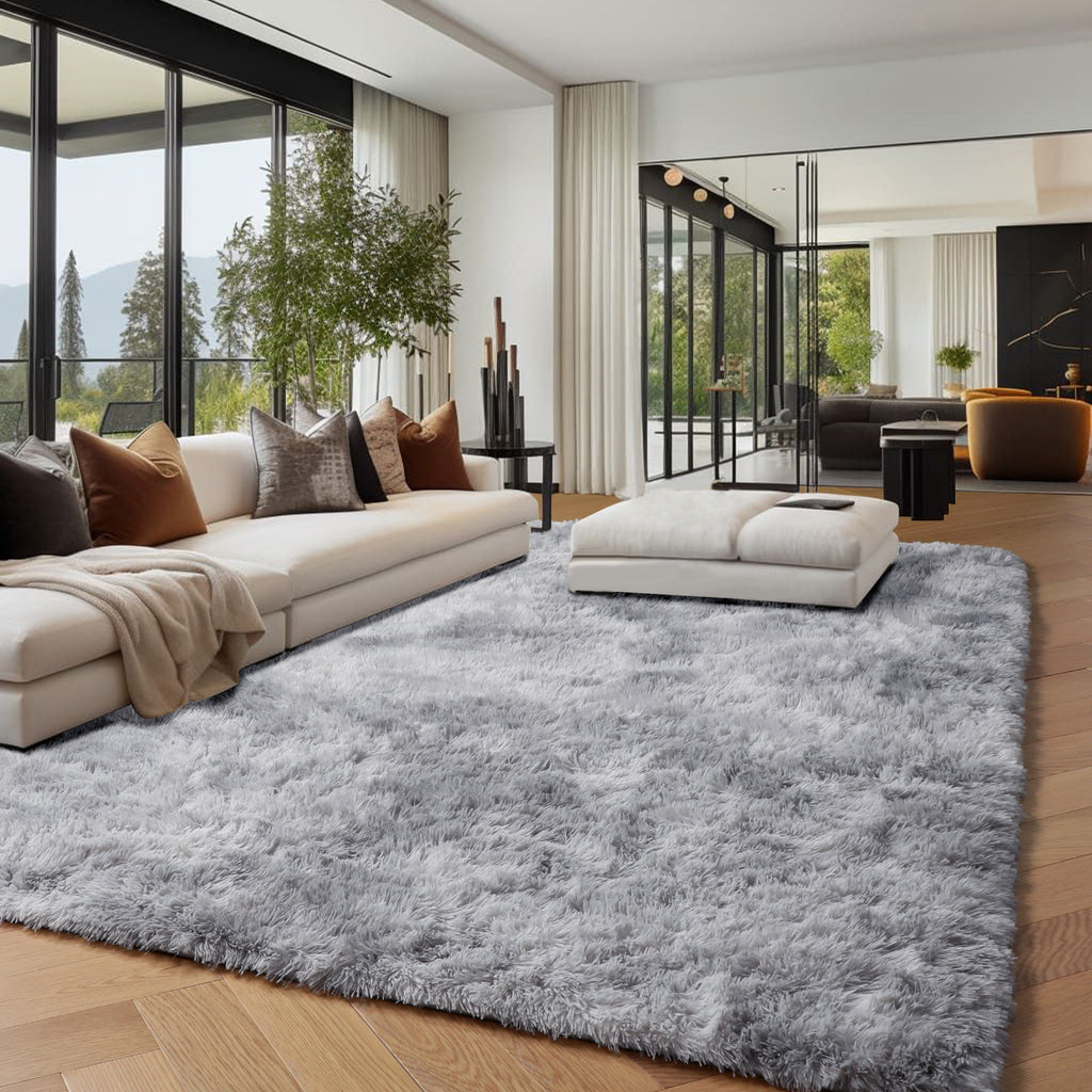 PAGISOFE Dark Grey Large Area Rugs for Living Room Carpet, 8x10 Rug, Big Fluffy Modern Area Rug, Shaggy Indoor Soft Rugs for Playroom, Men, Women, Kids Bedroom Rug, Home Decor, Plush Fuzzy Shag Rug