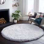 PAGISOFE Rainbow Round Rug 4Ft, Super Soft Rugs for Girls Bedroom,Colorful Rug for Room Decor,Fuzzy Carpet for Kids Nursery,Circle Rugs for Kids Room,Shag Reading Nook Mat, Furry Rug for Baby