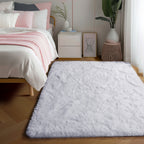 PAGISOFE Cute Furry Pastel Rug for Girls Bedroom, Soft Shag Rainbow Purple Tent Rugs for Livingroom, Kids Room, Playroom Nursery Home Decor, Plush Mermaid Kawaii Rug Fluffy Fuzzy Carpet 4x6 Area Rug