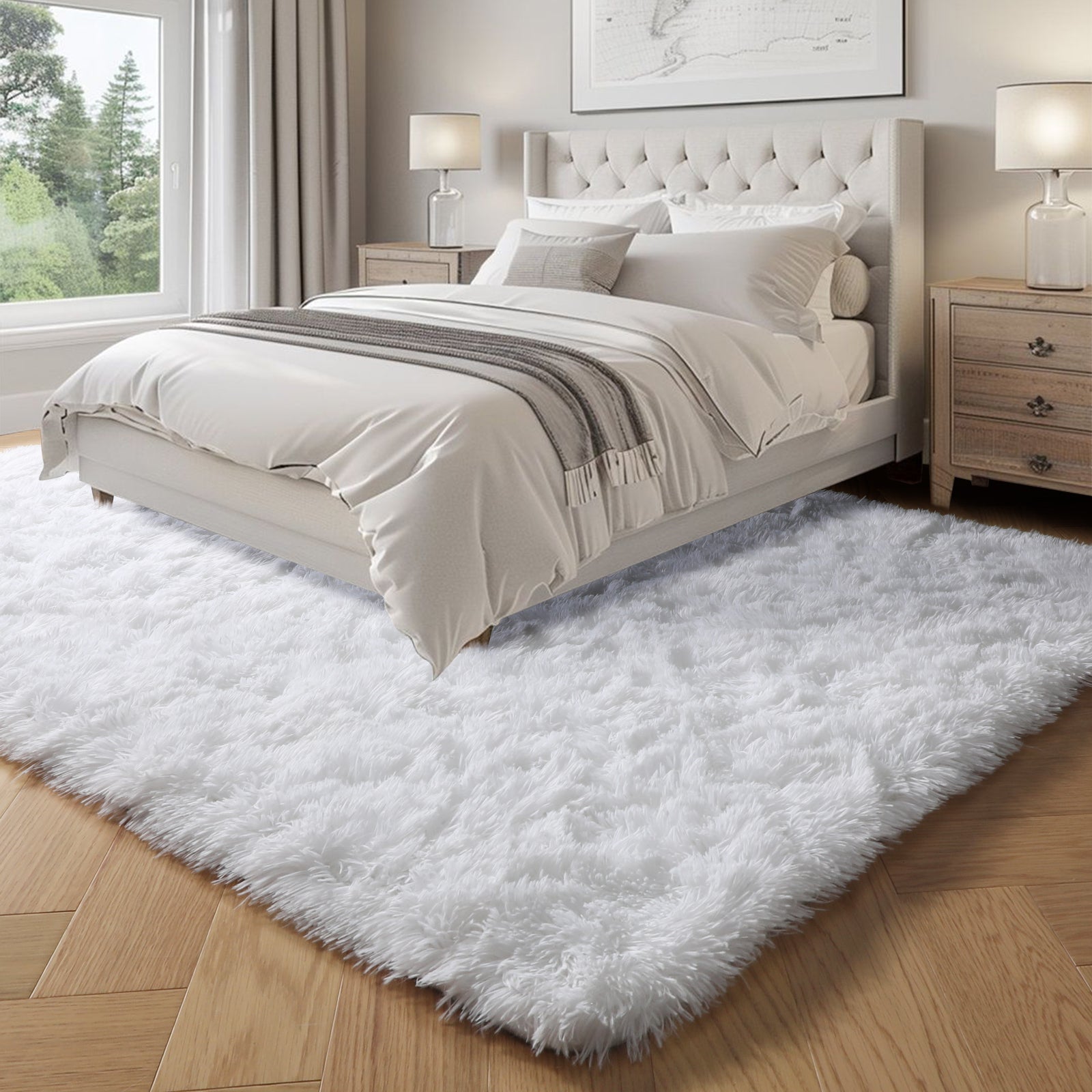 PAGISOFE Dark Grey Large Area Rugs for Living Room Carpet, 8x10 Rug, Big Fluffy Modern Area Rug, Shaggy Indoor Soft Rugs for Playroom, Men, Women, Kids Bedroom Rug, Home Decor, Plush Fuzzy Shag Rug
